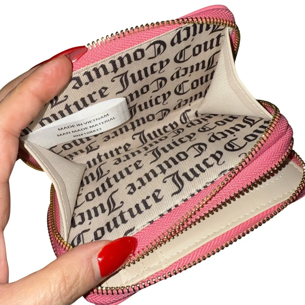 NWOT Juicy Couture Wallet Light‎ Pink Terry Cloth Logo Handbag Cardholder Wallet